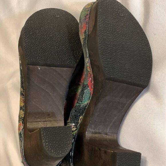 Sanita Safran Size 37 - 6 cracked leather clog ankle boots in floral rose - Picture 10 of 16